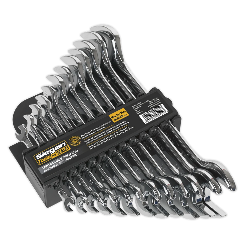 Sealey Siegen Double Open-End Spanner Set 12 Piece 6-32mm
