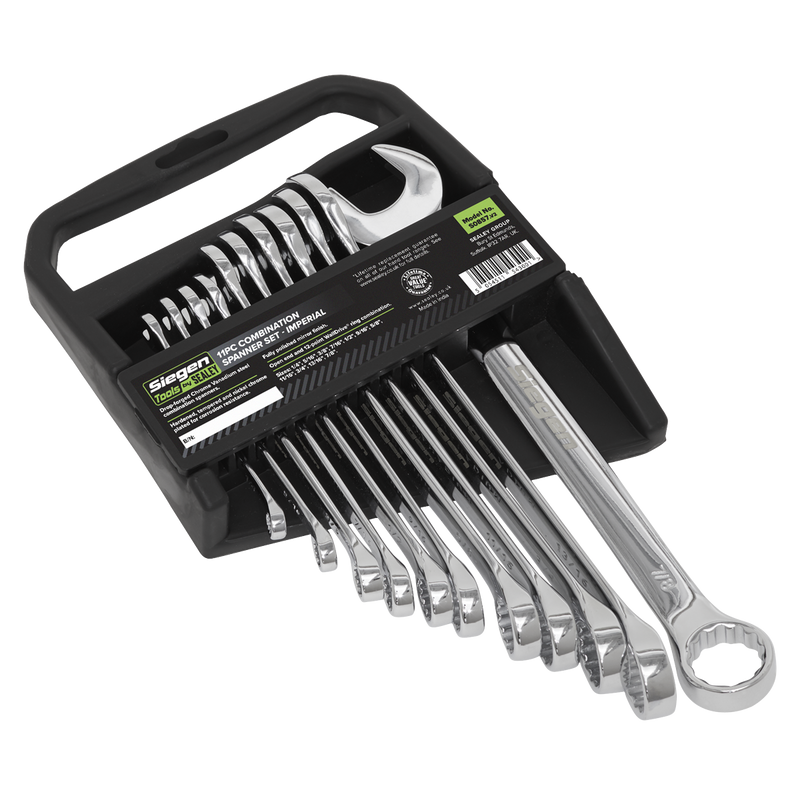 Sealey Siegen Combination Spanner Set 11 Piece, Chrome Vanadium Steel