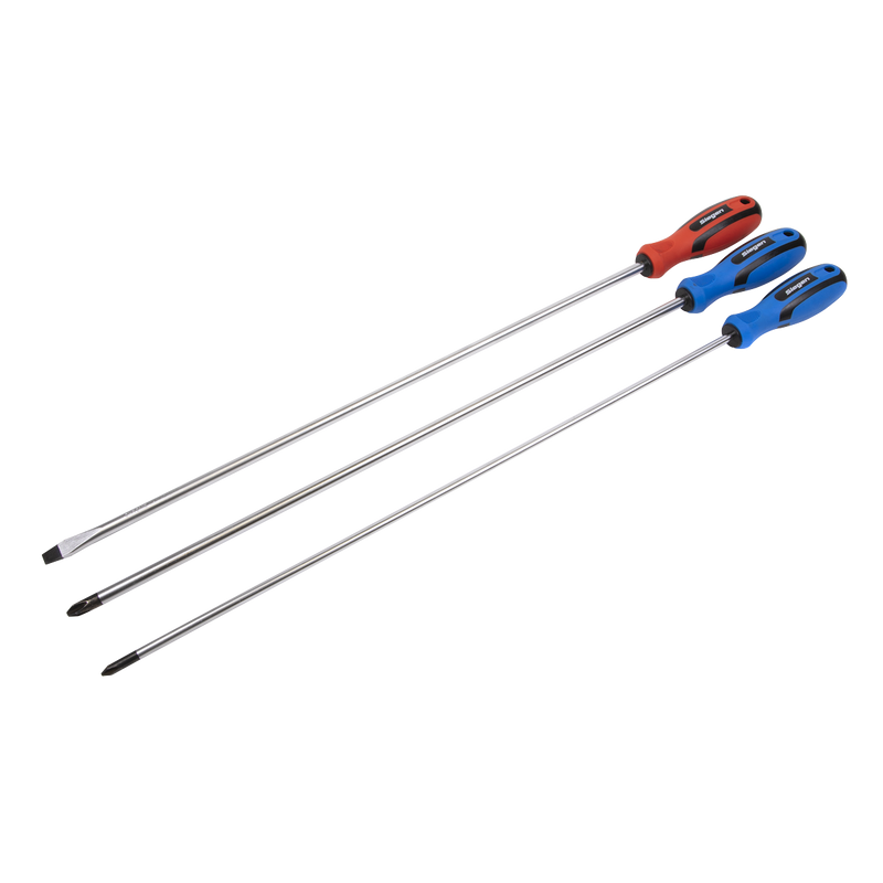 Sealey Siegen Screwdriver Set 3 Piece Extra-Long 450mm