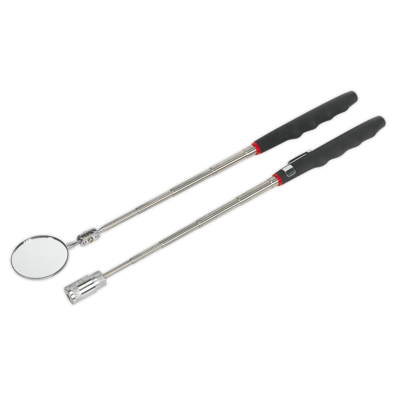 Sealey Siegen Telescopic Magnetic LED Pick-Up Tool & Mirror Set S0941