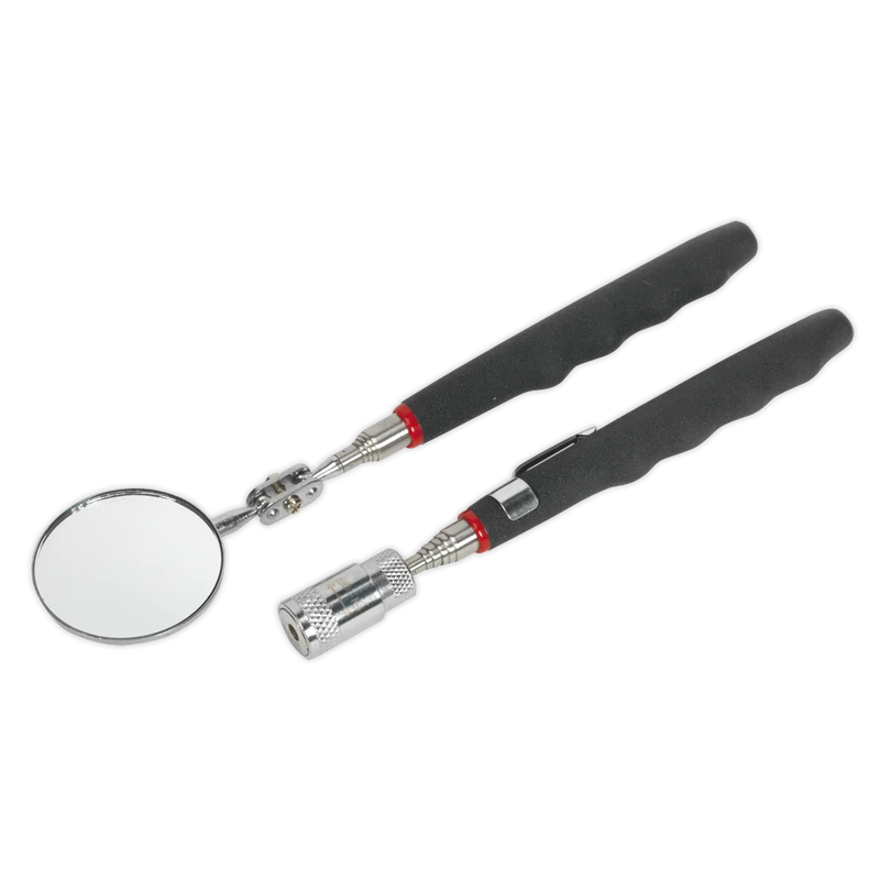 Sealey Siegen Telescopic Magnetic LED Pick-Up Tool & Mirror Set S0941