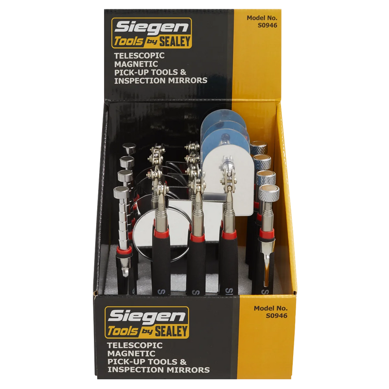 Sealey Siegen Telescopic Magnetic Pick-Up Tools & Inspection Mirrors S0946