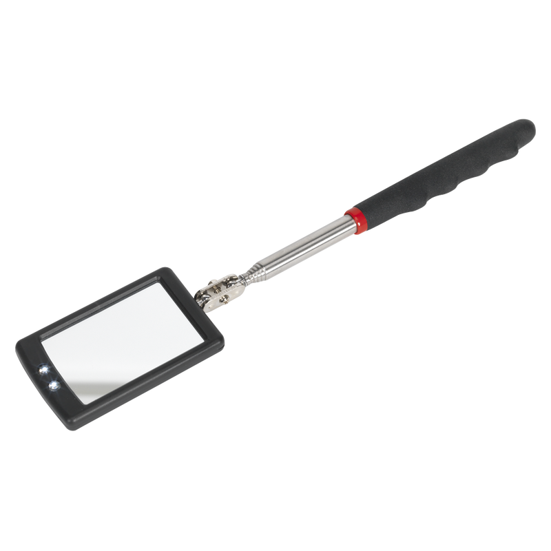 Sealey Siegen Telescopic Inspection Mirror 52x83mm with LEDs