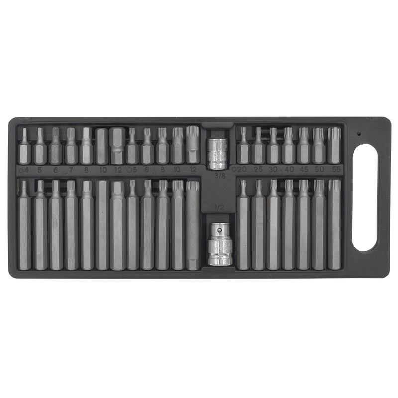 Sealey Siegen TRX-Star Hex Spline Bit Set 40 Piece 3/8" & 1/2" Drive