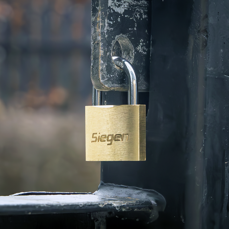Sealey Siegen 40mm Brass Body Padlock with Hardened Steel Shackle