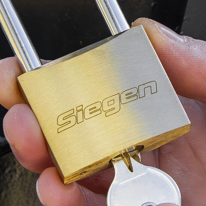 Sealey Siegen Brass Body Padlock 40mm with Long Shackle and 3 Keys