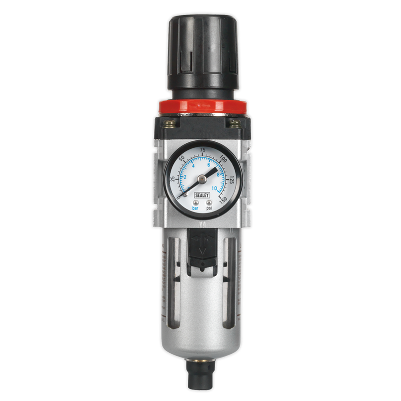 Sealey Air Filter/Regulator SA2001/FR 145psi with Gauge