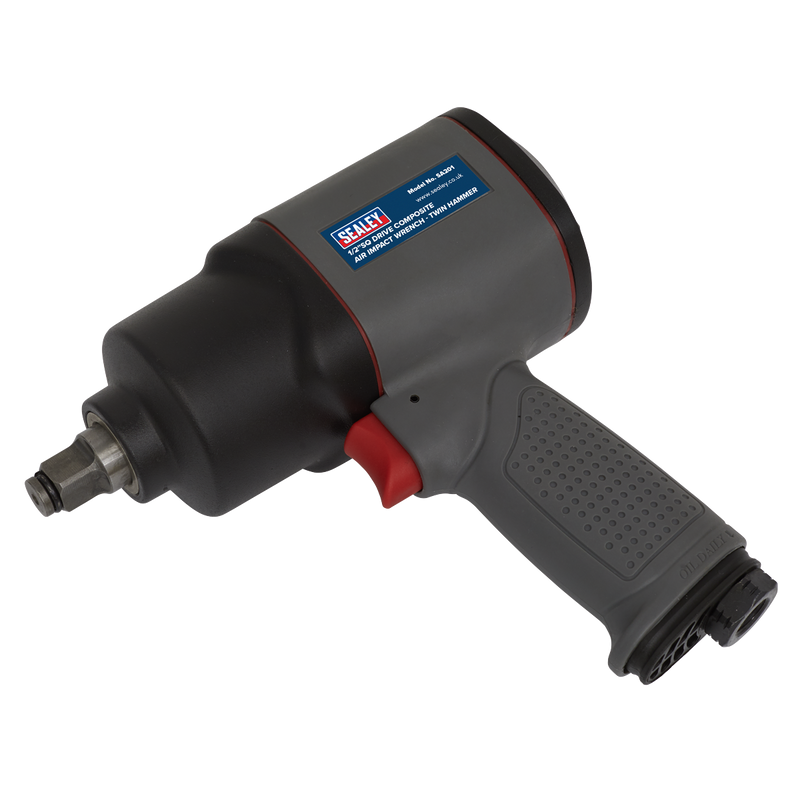 Sealey Composite Twin Hammer Air Impact Wrench 1/2" Drive 590lb.ft