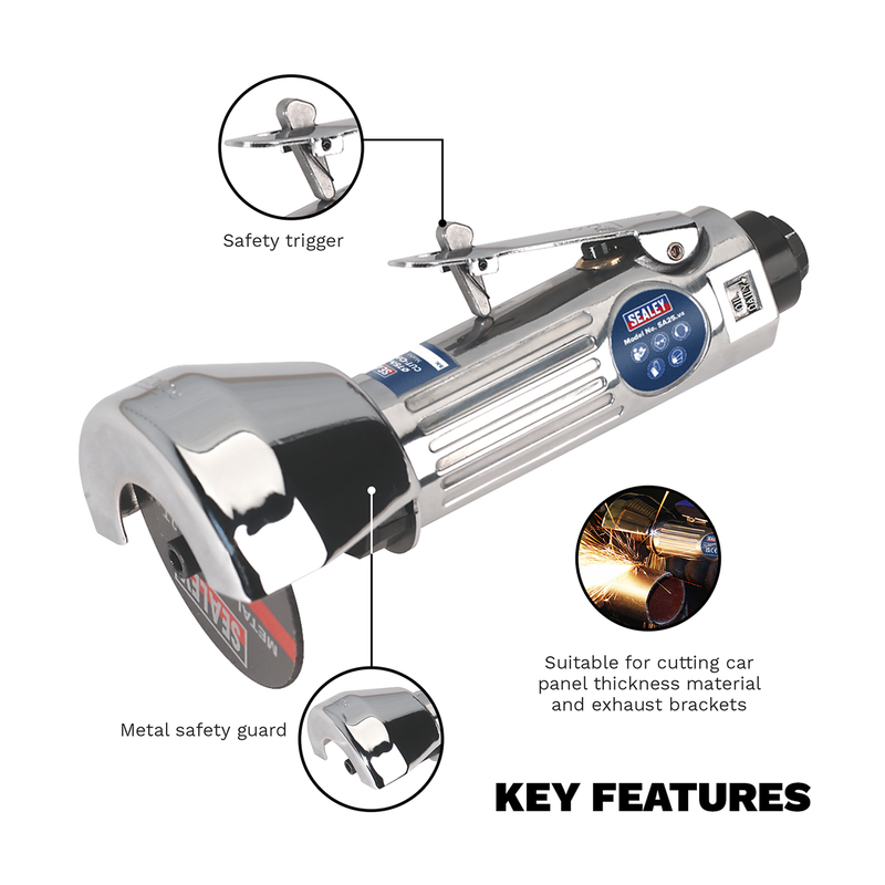 Sealey Air Cut-Off Tool SA25 75mm Disc Size