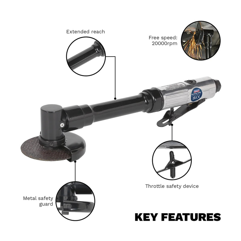 Sealey Long Reach Air Cut-Off Tool 75mm SA2501 20000rpm