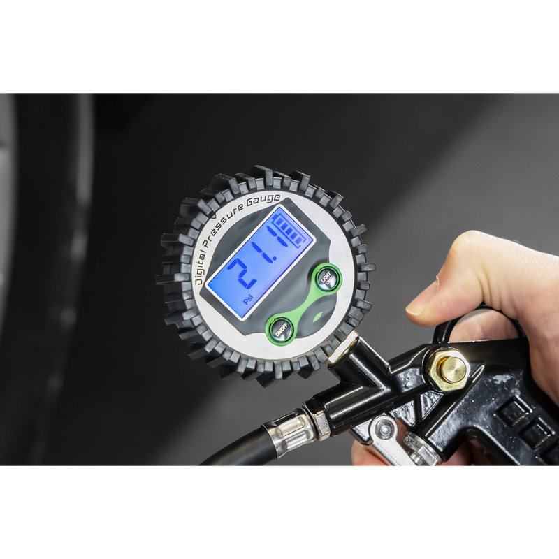 Sealey Digital Tyre Inflator SA332D 12bar with Clip-On Connector