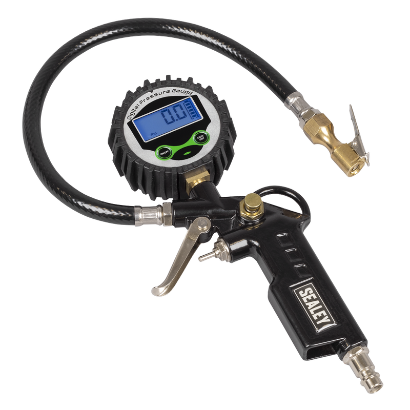 Sealey Digital Tyre Inflator SA332D 12bar with Clip-On Connector