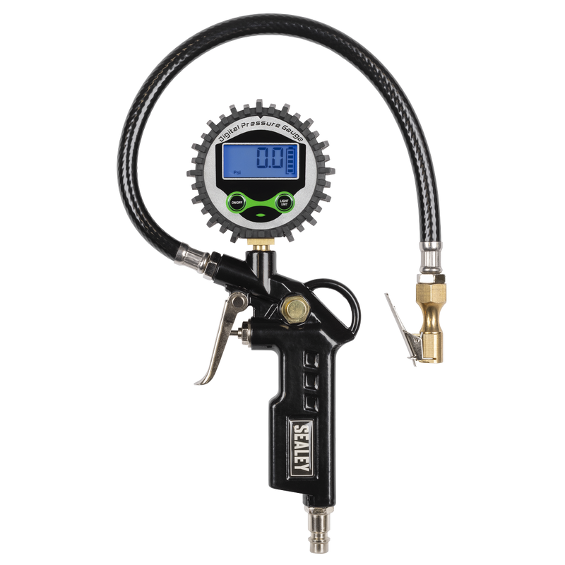 Sealey Digital Tyre Inflator SA332D 12bar with Clip-On Connector