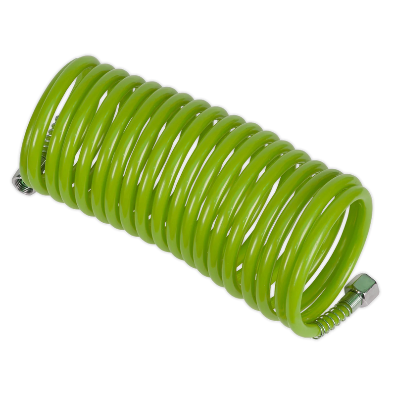 Sealey PE Coiled Air Hose 5m x 5mm with 1/4" BSP Unions