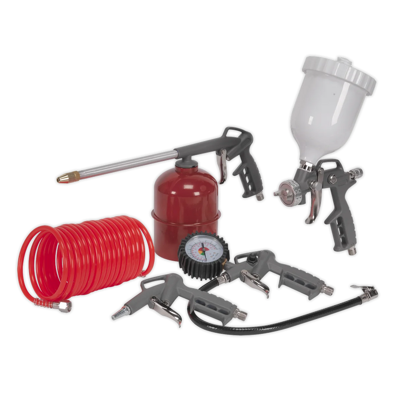 Sealey Air Accessory Kit 5 Piece - Includes Gravity Feed Spray Gun