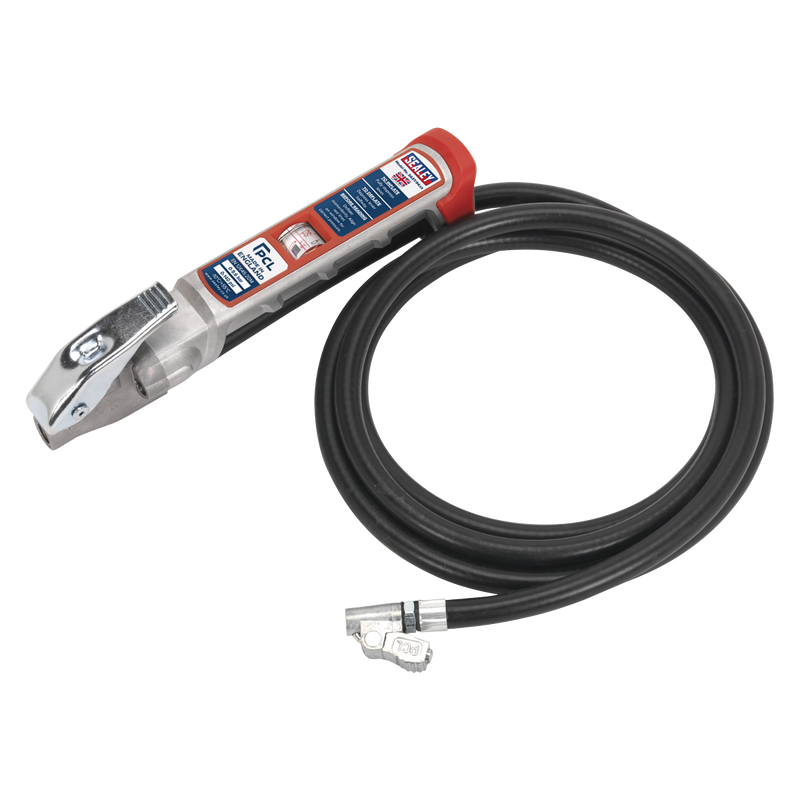 Sealey PCL Tyre Inflator SA37/94 15bar with 2.5m Hose & Clip-On Connector