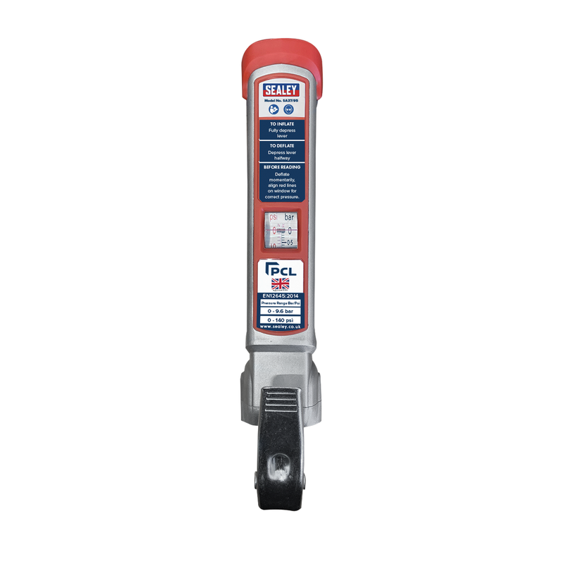 Sealey PCL Tyre Inflator SA37/95 2.5m Hose 15bar Maximum Pressure