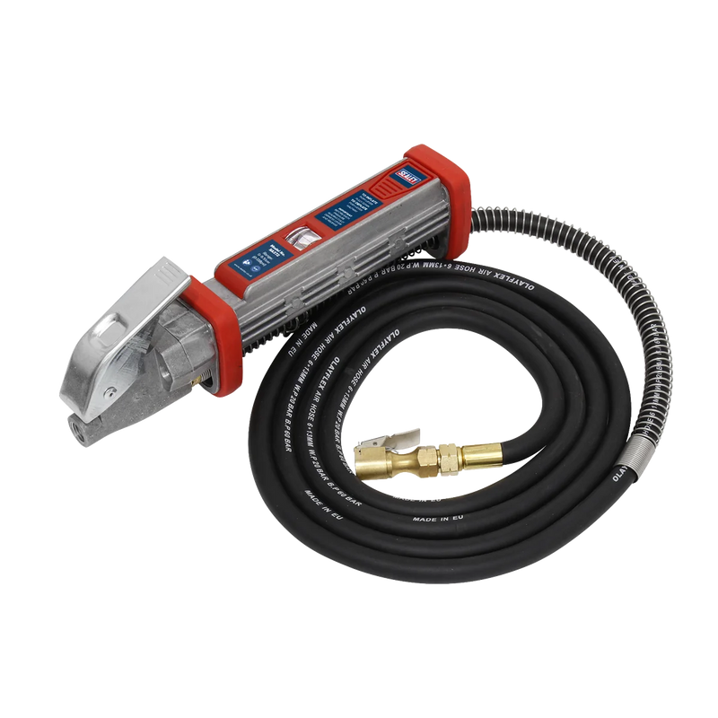Sealey Tyre Inflator SA372 2.7m Hose 15bar Max Pressure