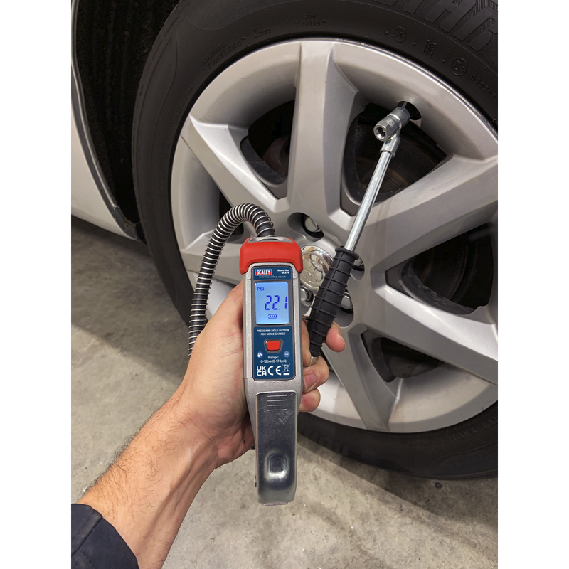 Sealey Digital Tyre Inflator SA374 with 0.5m Hose & 200psi