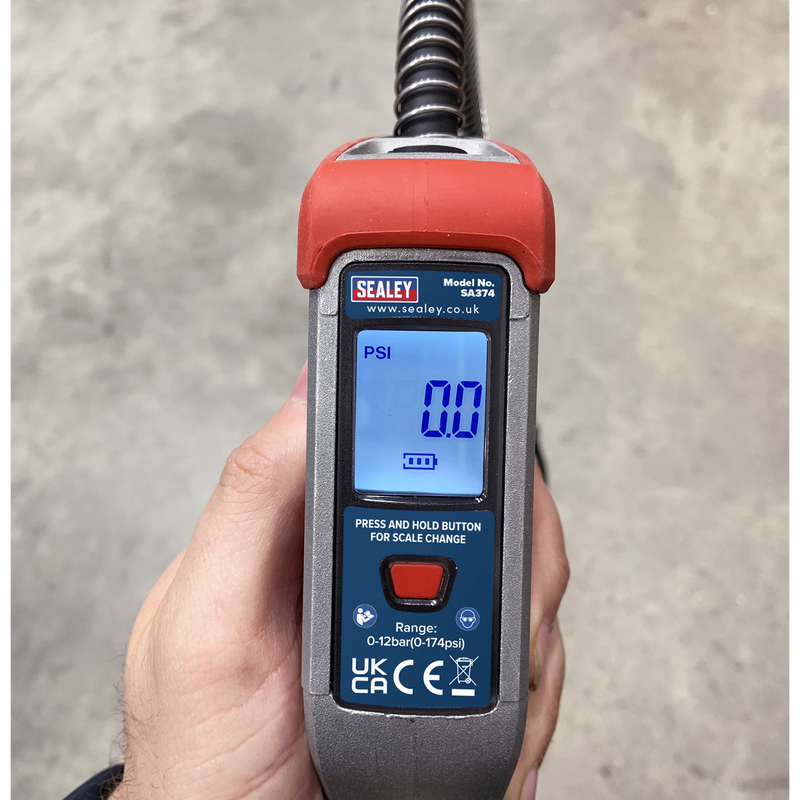 Sealey Digital Tyre Inflator SA374 with 0.5m Hose & 200psi