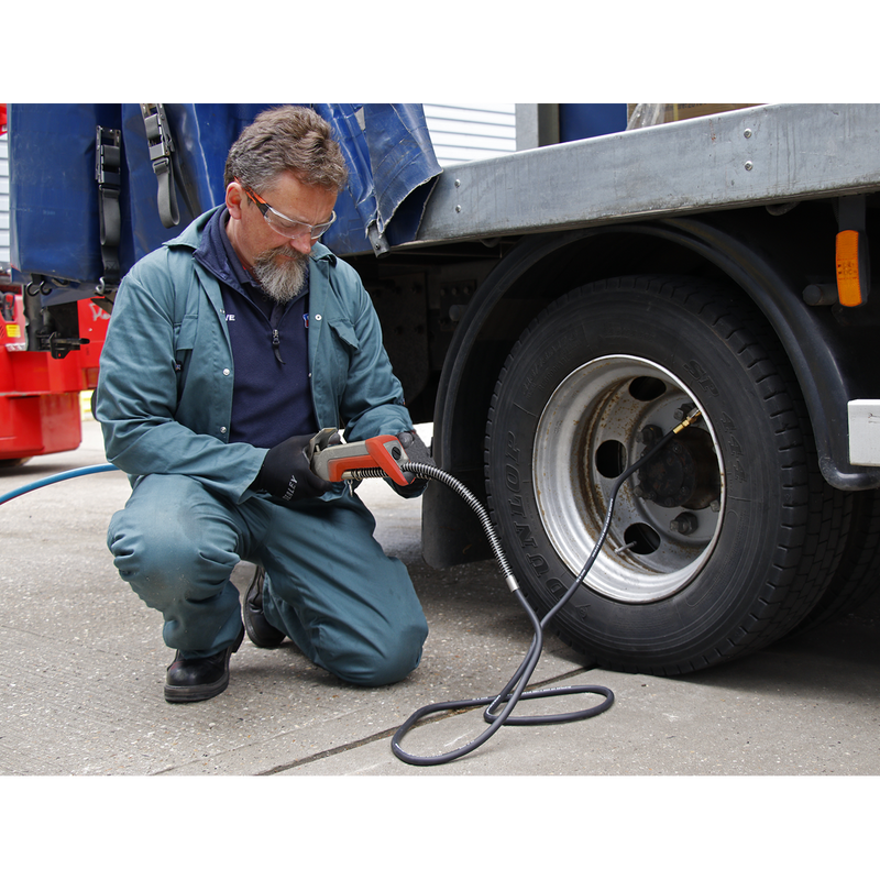 Sealey Digital Tyre Inflator SA375 2.7m Hose & Clip-On Connector