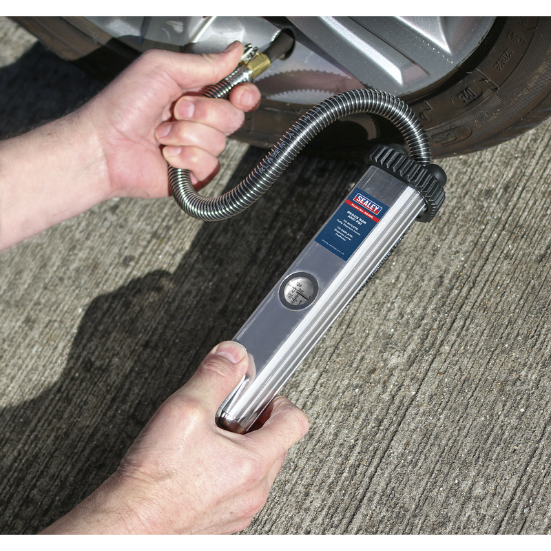 Sealey Tyre Inflator SA395 0-140psi with Clip-On Connector