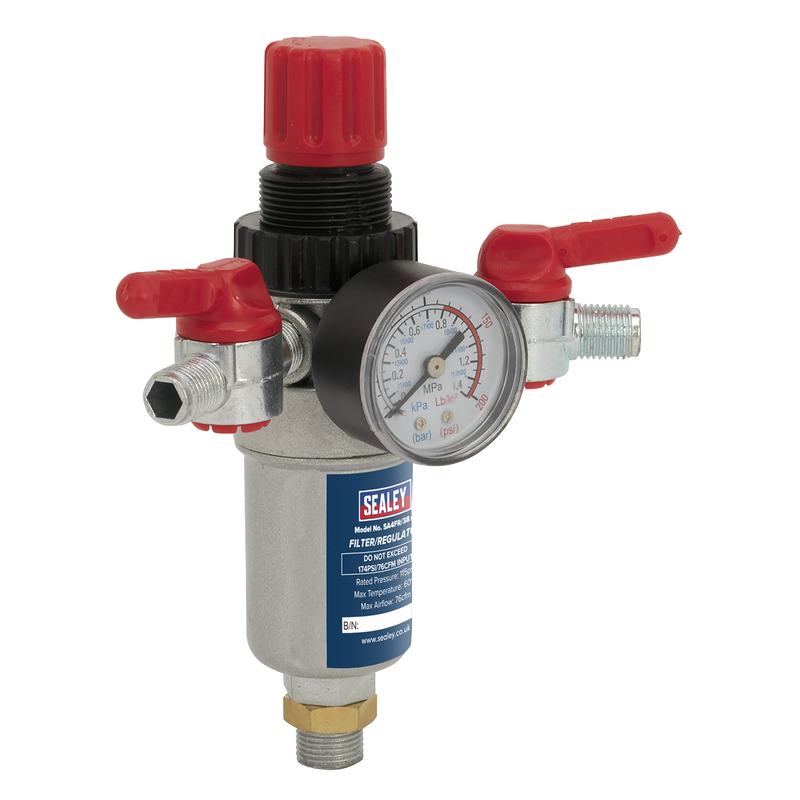 Sealey Air Filter/Regulator 3/8"BSP Male 174psi Max Output