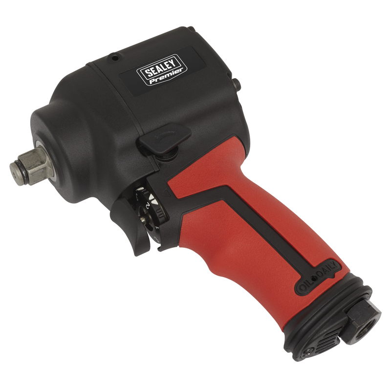 Sealey Premier Twin Hammer Stubby Air Impact Wrench 1/2" Drive 500lb.ft Torque