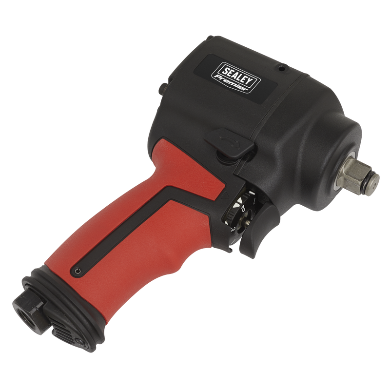 Sealey Premier Twin Hammer Stubby Air Impact Wrench 1/2" Drive 500lb.ft Torque