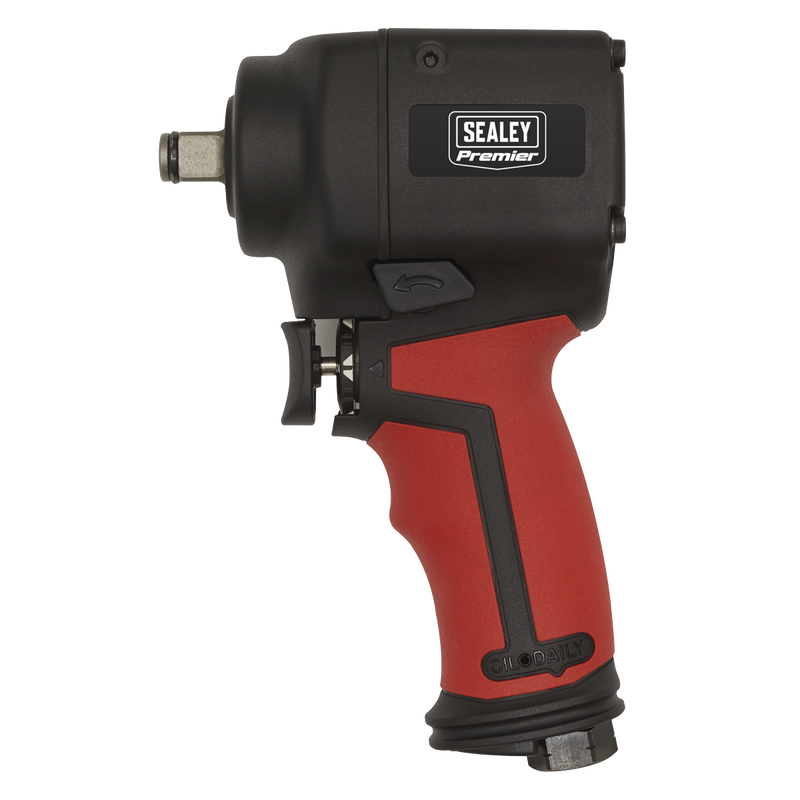 Sealey Premier Twin Hammer Stubby Air Impact Wrench 1/2" Drive 500lb.ft Torque