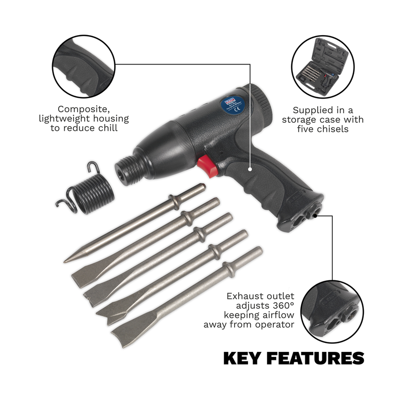 Sealey Premier Air Hammer Kit SA613 50mm Stroke 4200bpm