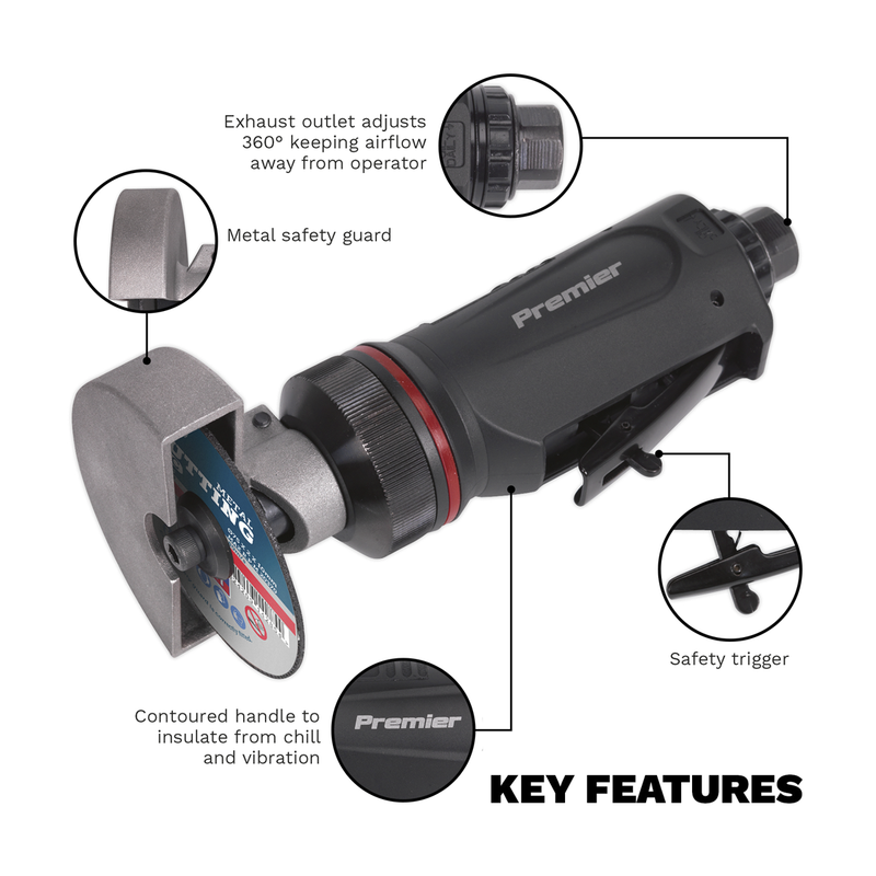 Sealey Premier Air Cut-Off Tool SA650 75mm Disc Size