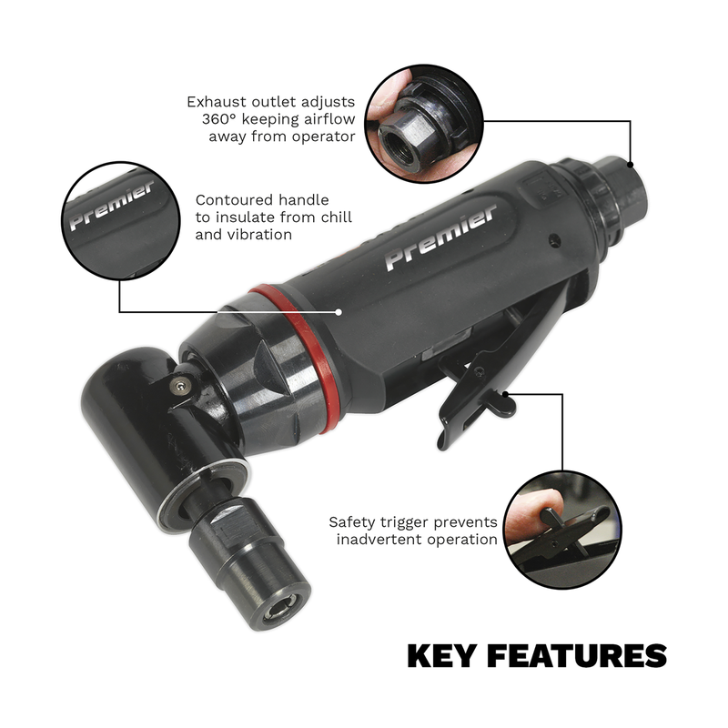 Sealey Premier 90° Midi Air Die Grinder 6mm - 22000rpm