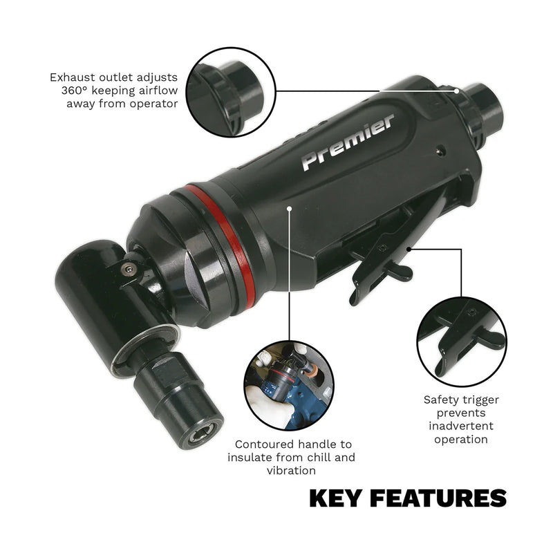 Sealey Premier 90° Maxi Air Die Grinder 6mm - 18000rpm