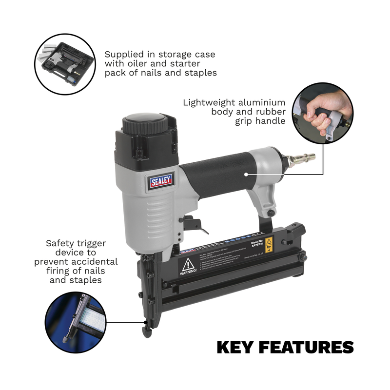 Sealey Air Nail/Staple Gun SA792 10-50mm Capacity