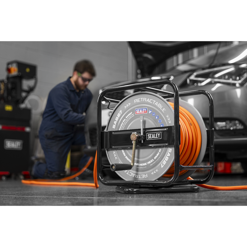 Sealey 30m Swivel Air Hose Reel 6mm ID Maximum Pressure 232psi