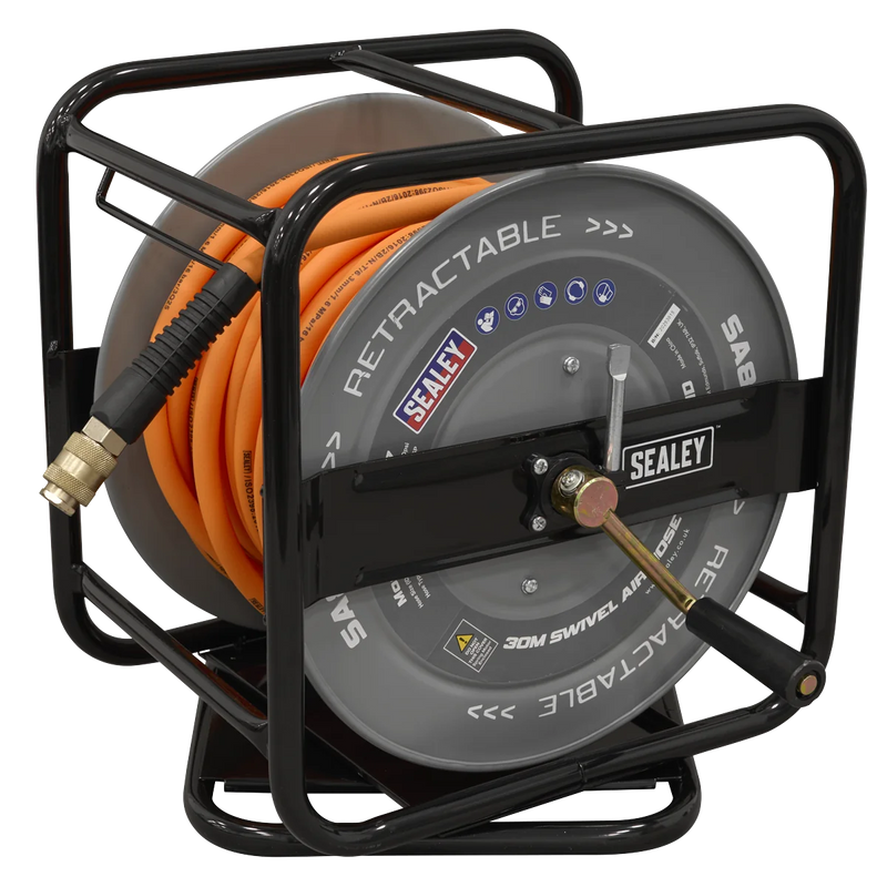 Sealey 30m Swivel Air Hose Reel 6mm ID Maximum Pressure 232psi