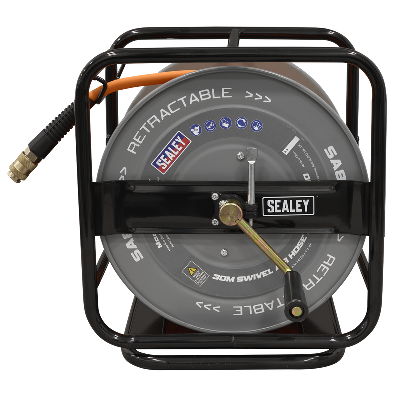 Sealey 30m Swivel Air Hose Reel 6mm ID Maximum Pressure 232psi