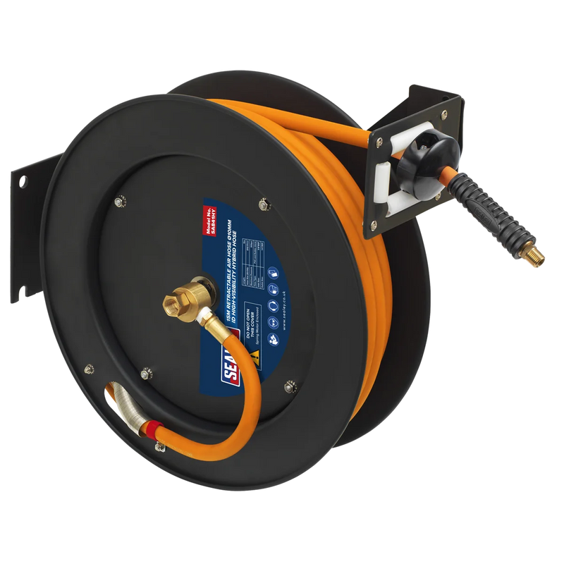 Sealey 15m Retractable High-Visibility Hybrid Air Hose SA841HY
