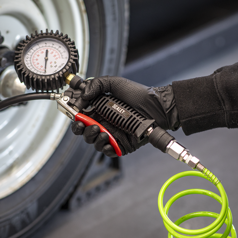 Sealey Tyre Inflator SA9302 0-174psi with Clip-On Connector