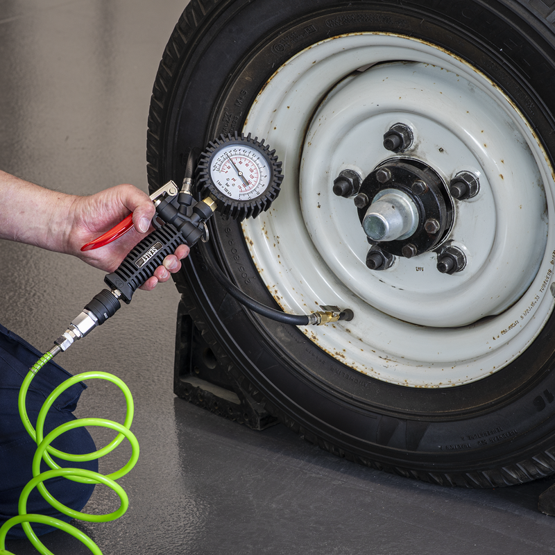 Sealey Tyre Inflator SA9302 0-174psi with Clip-On Connector