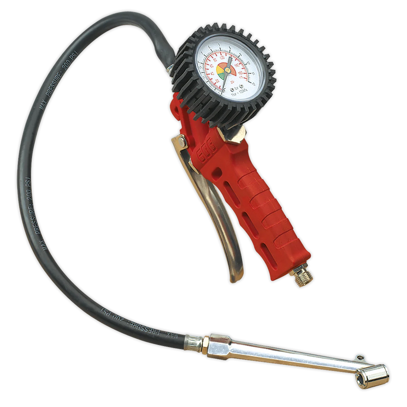 Sealey Tyre Inflator SA9312 0-10bar with Twin Push-On Connector