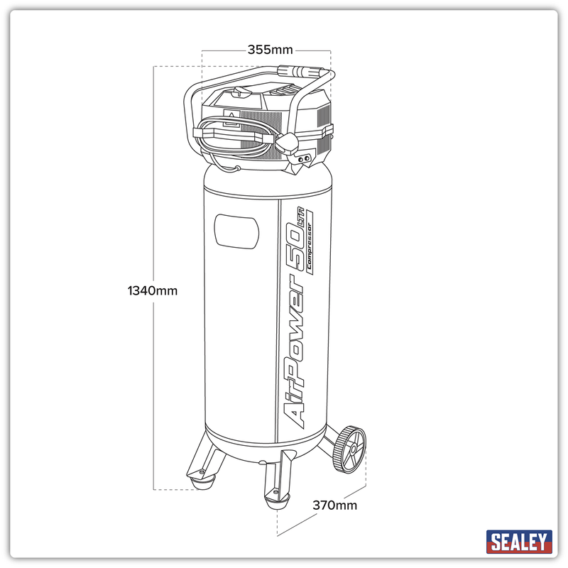 Sealey 50L Oil Free Belt Drive Compressor 2hp
