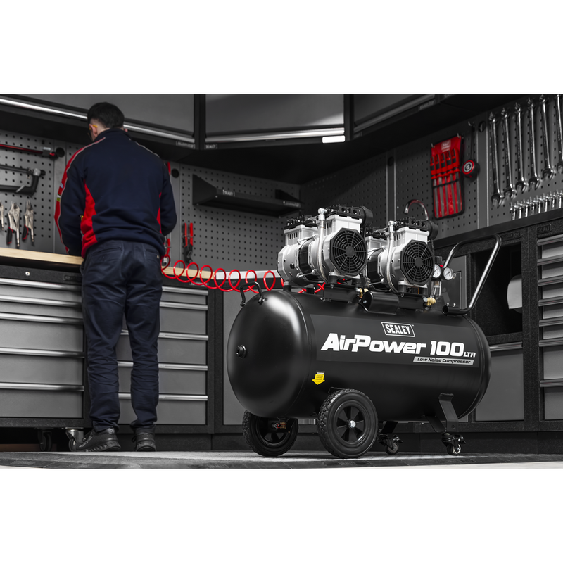 Sealey SAC10001S 100L Low Noise Direct Drive Air Compressor 2hp