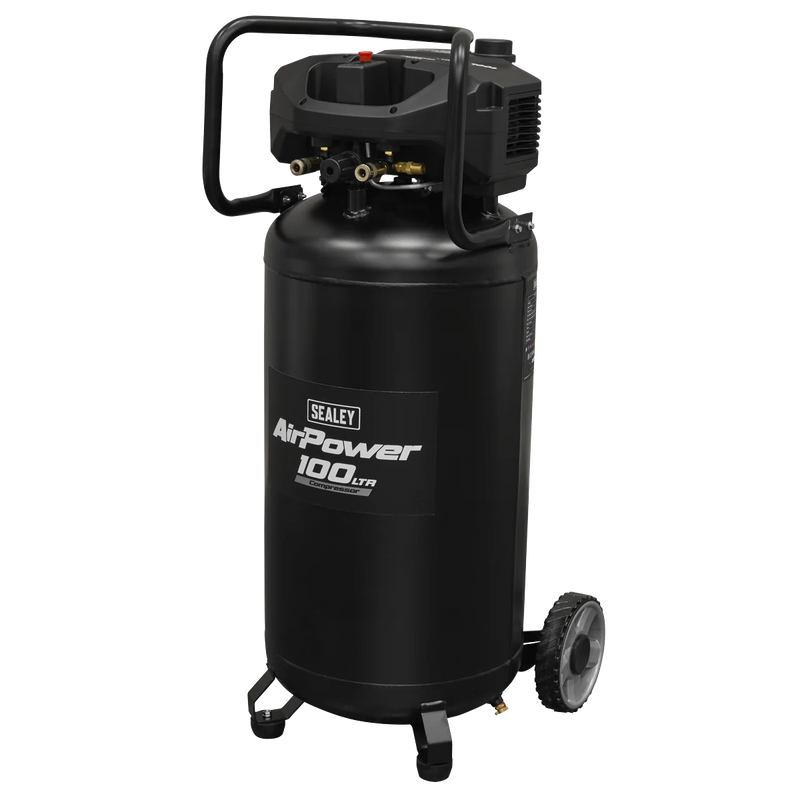 Sealey 100L Oil Free Belt Drive Vertical Compressor 2.5hp