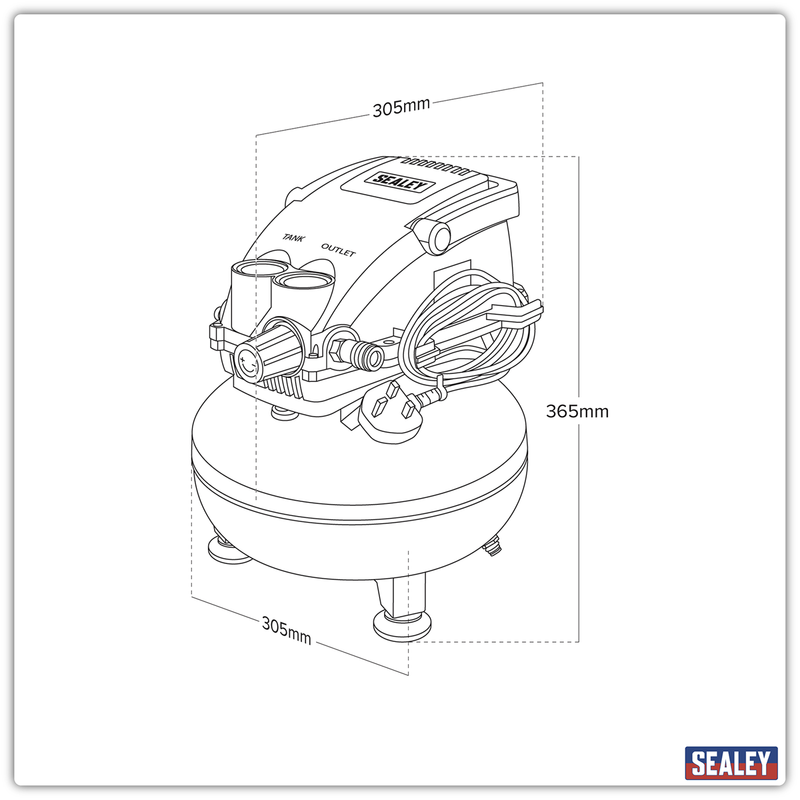 Sealey SAC1100 11L Direct Drive Air Compressor 0.5hp