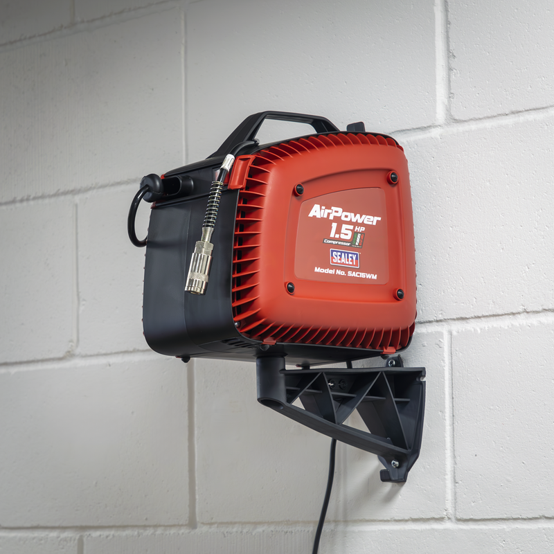 Sealey Wall Mounting Air Compressor 1.5hp with 7m Hose Reel