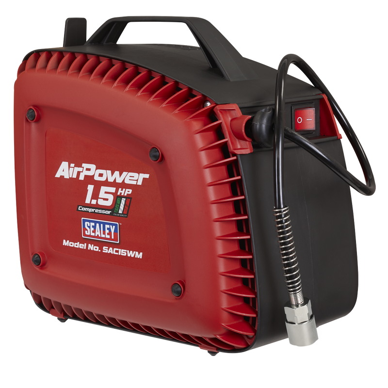Sealey Wall Mounting Air Compressor 1.5hp with 7m Hose Reel