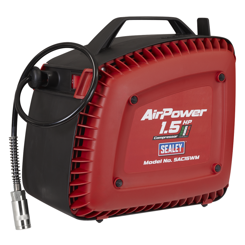 Sealey Wall Mounting Air Compressor 1.5hp with 7m Hose Reel