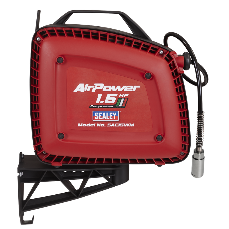 Sealey Wall Mounting Air Compressor 1.5hp with 7m Hose Reel